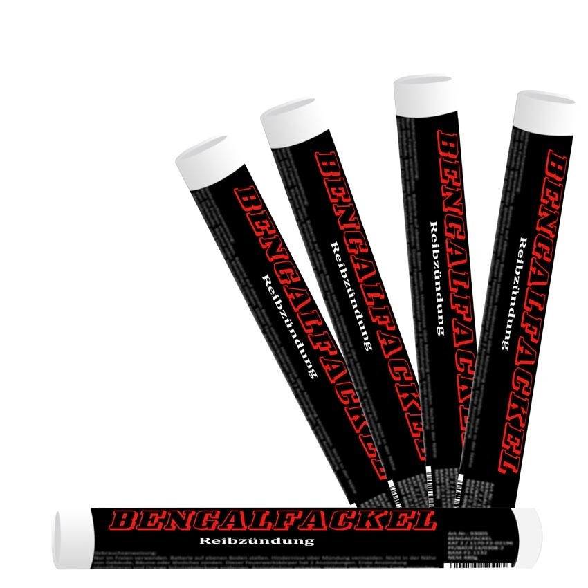 Bengalfackel mit Reibkopf - ROT 90s.